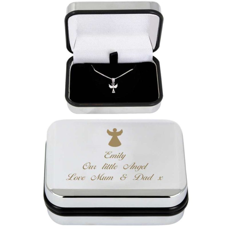 Personalised Angel Pendant Necklace and Box