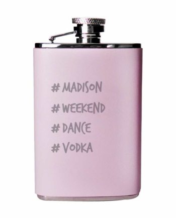 Personalised Hashtag Pastel Pink Hip Flask