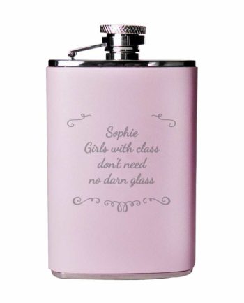 Personalised Pastel Pink Hip Flask