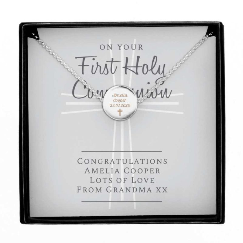 Personalised 1st Holy Communion Necklace and Sentiments Card