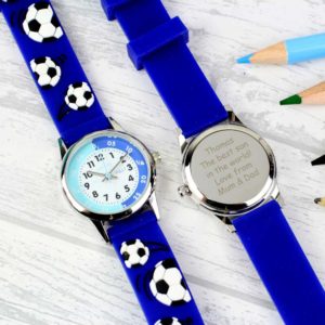 Personalised Blue 'Time Teacher' Football Watch