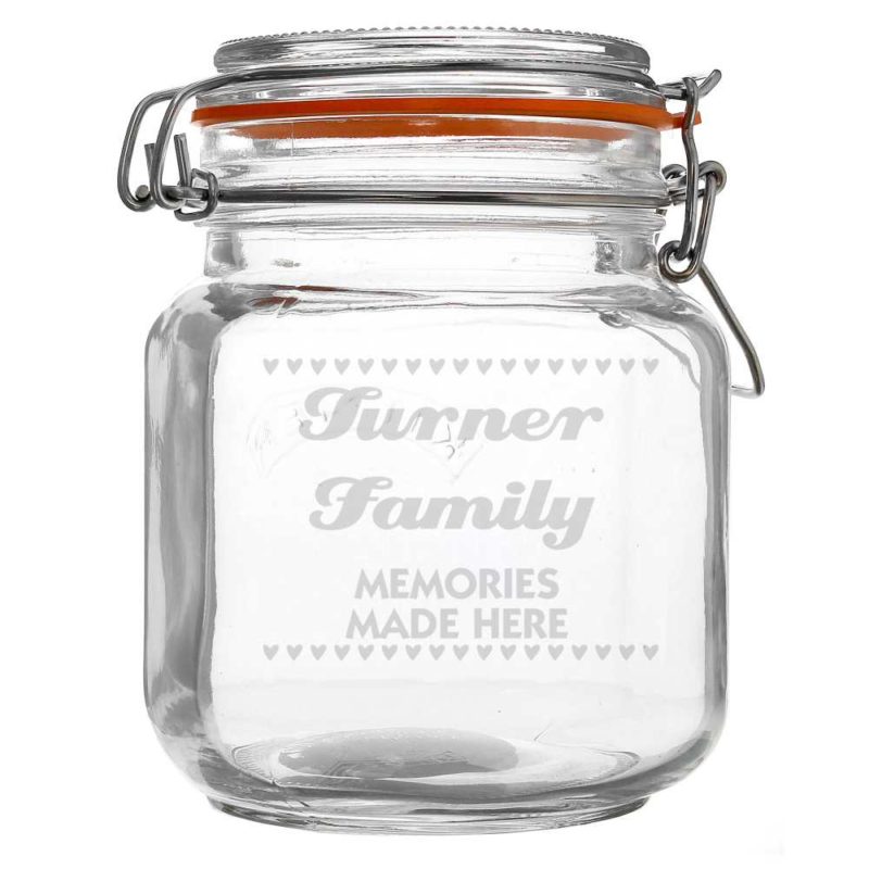 Personalised 'Small Hearts' Glass Kilner Jar