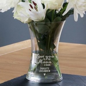 Personalised "To The Moon and Back" Glass Vase