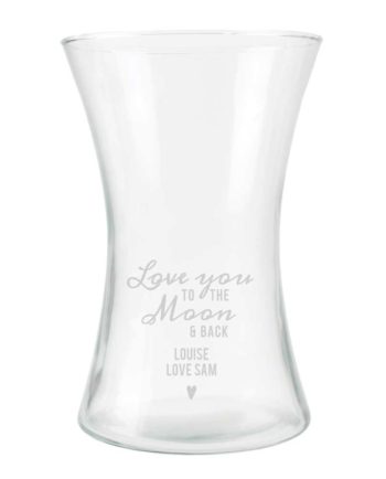 Personalised "To The Moon and Back" Glass Vase