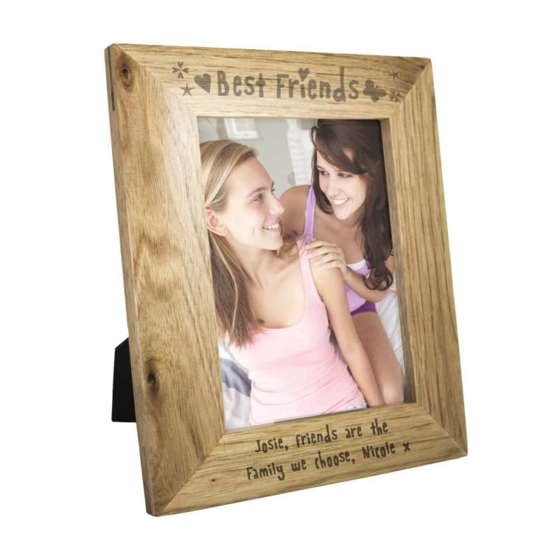 Personalised 7x5 Wooden Photo Frame Engraved with Best Friends