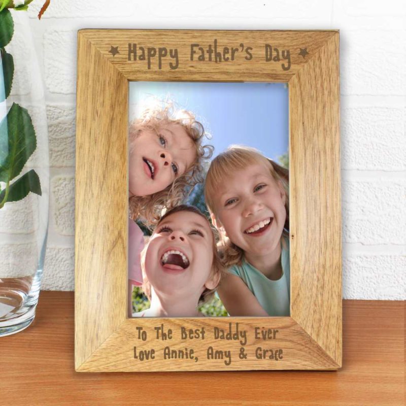 Personalised Father's Day Wooden Photo Frame