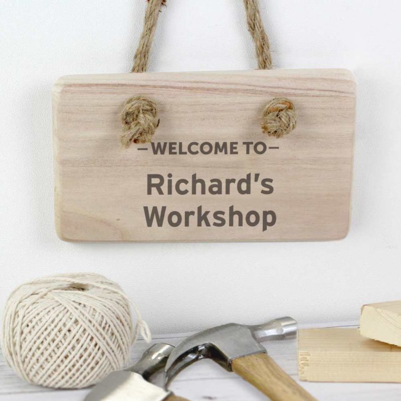 Personalised Welcome To... Wooden Hanging Sign