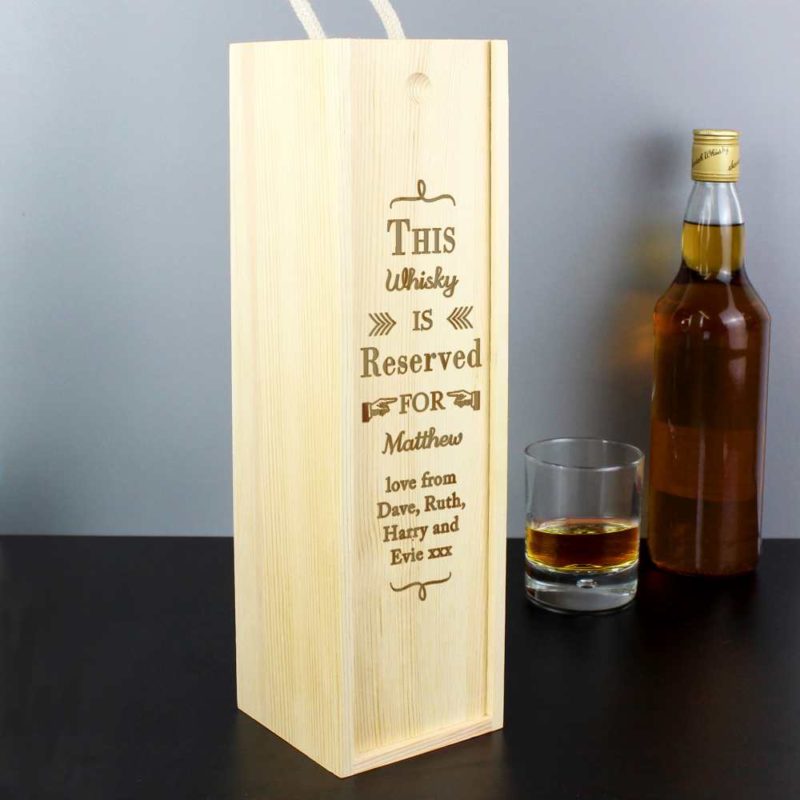 Personalised 'Reserved For' Wooden Drinks Bottle Box