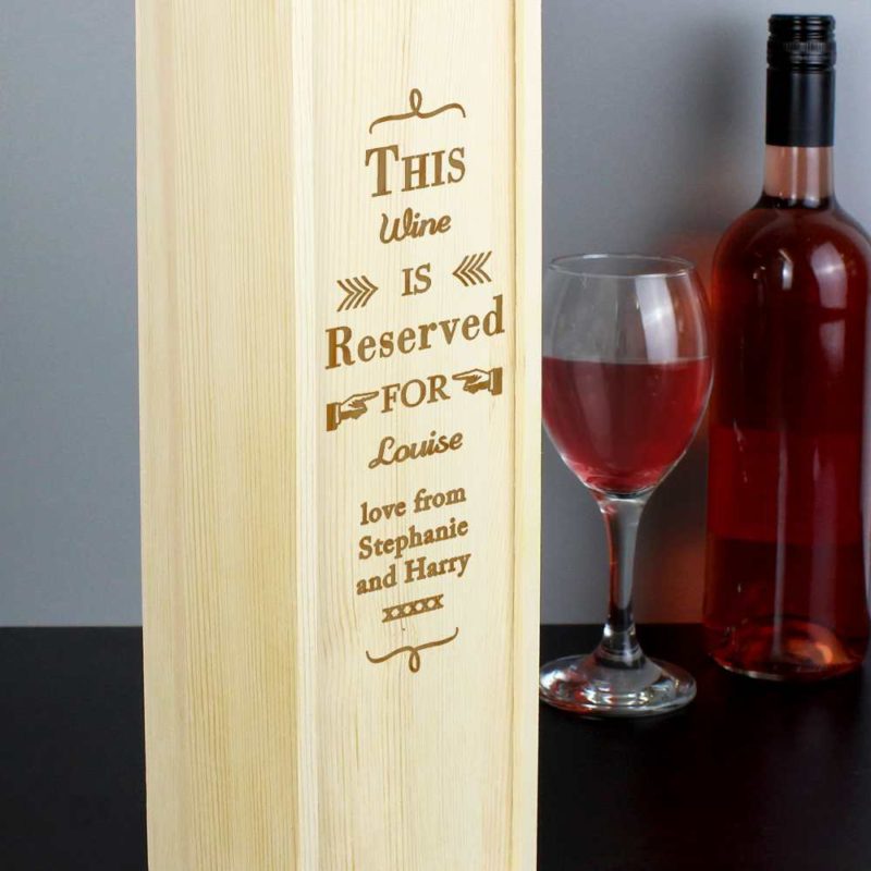 Personalised 'Reserved For' Wooden Drinks Bottle Box