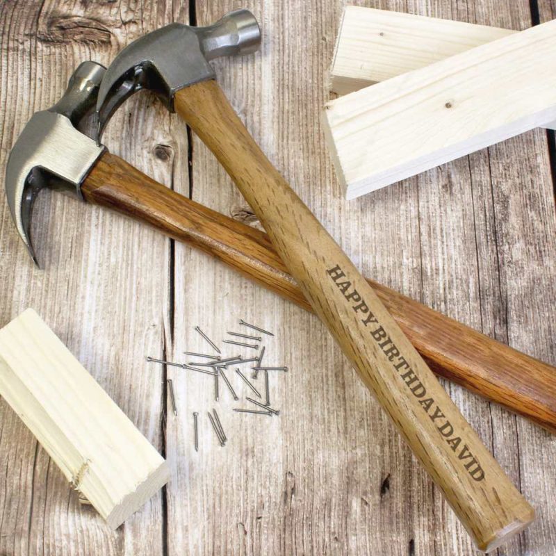 Personalised Wooden Hammer in Bold Text