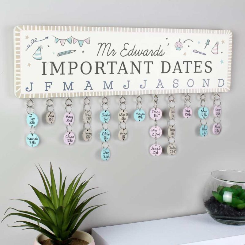 Personalised 'Birthday Planner' Plaque with Customisable Discs
