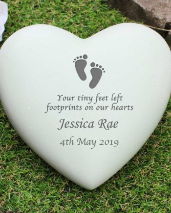 Personalised Tiny Footprints Heart Memorial