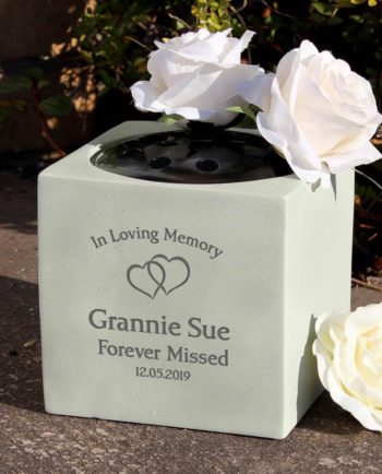 Personalised 'Entwined Hearts' Memorial Vase