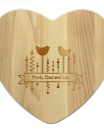 Personalised Decorative Bird Heart Chopping Board