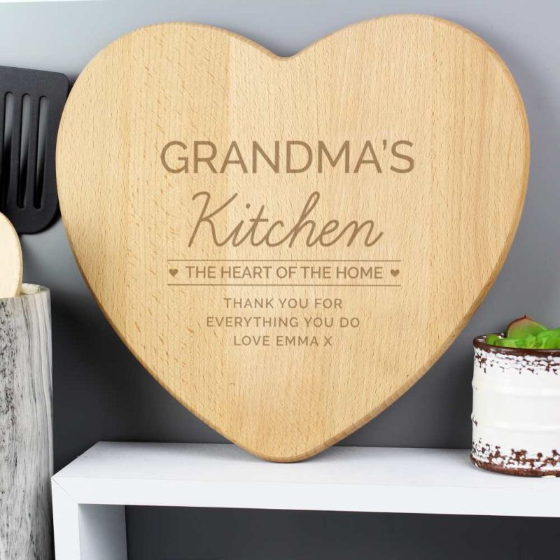 Personalised ' The Heart of The Home' Wooden Chopping Board