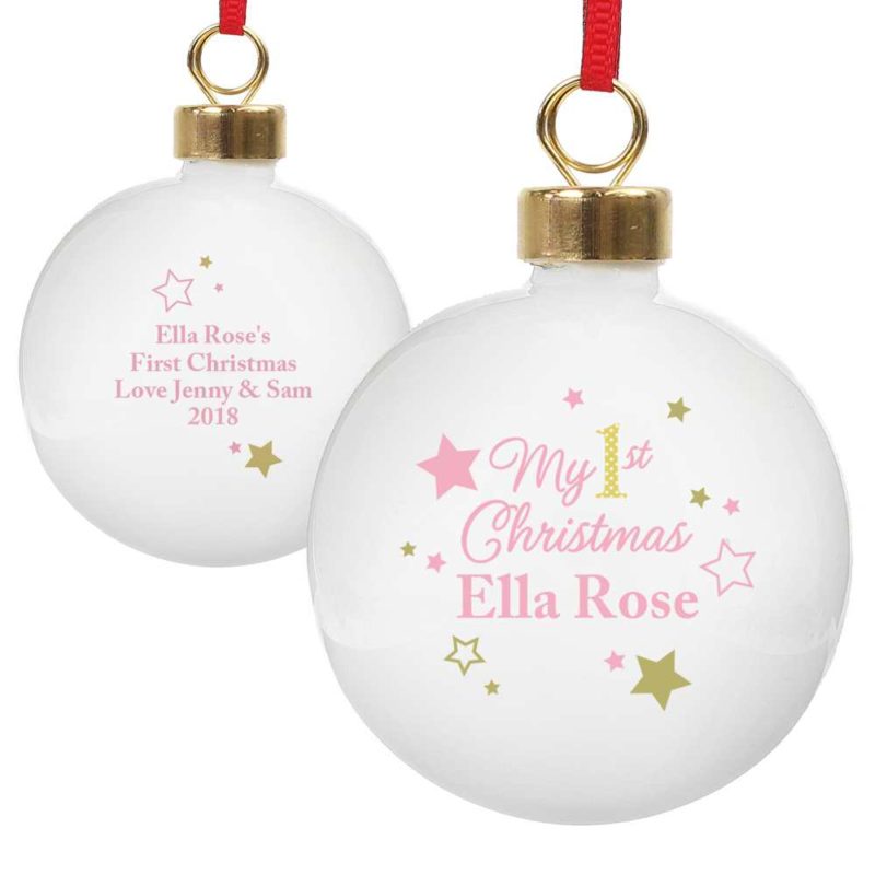 Personalised My 1st Christmas Stars Bauble