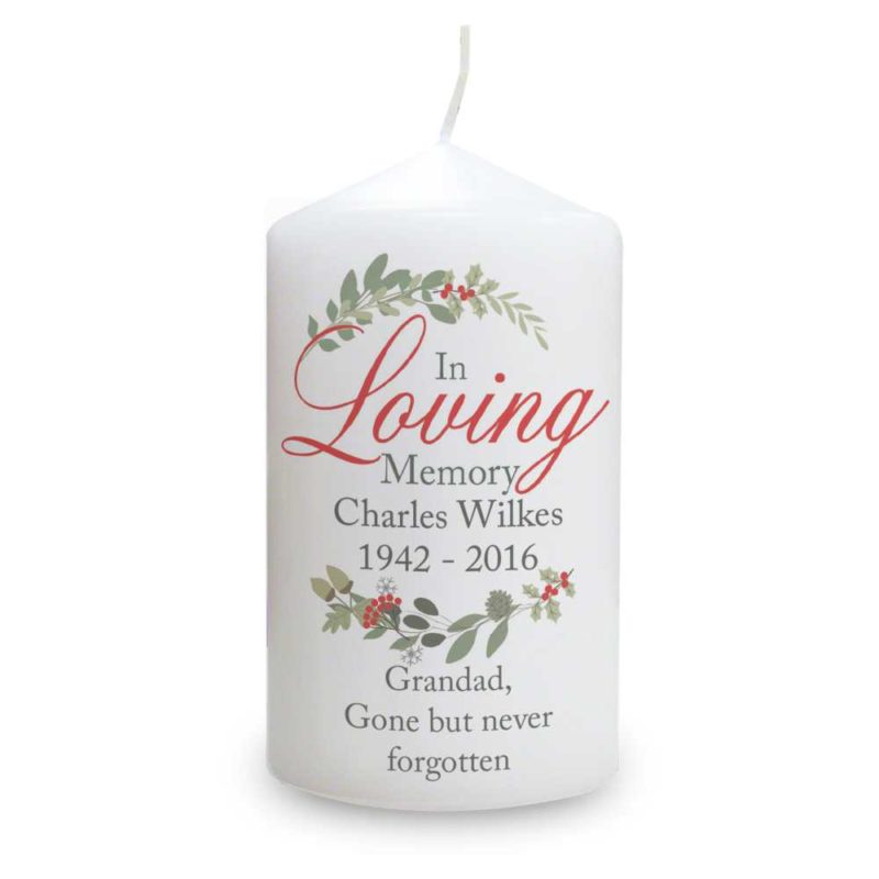 Personalised 'In Loving Memory' Wreath Candle