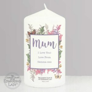 Personalised Country Diary Botanical Pillar Candle