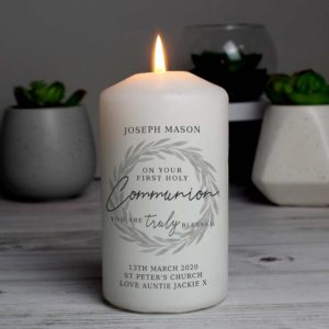 Personalised First Holy Communion Pillar Candle
