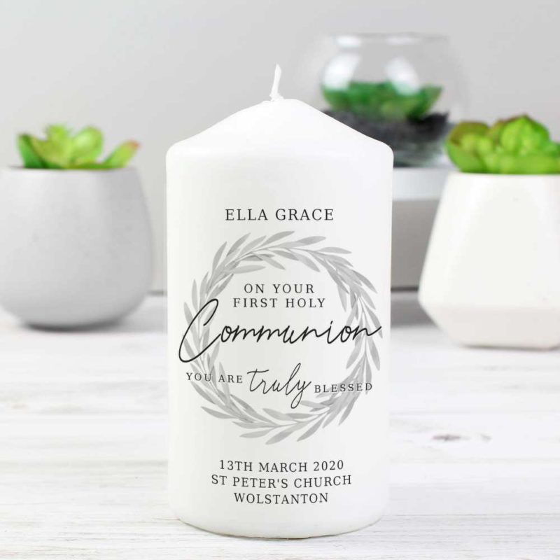 Personalised First Holy Communion Pillar Candle