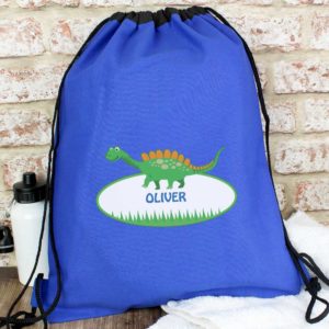Personalised Cute Dinosaur P.E Kit Bag