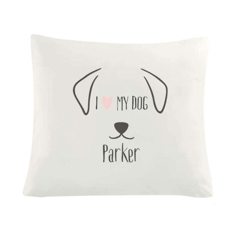 Personalised 'I Love My Dog' Cushion Cover