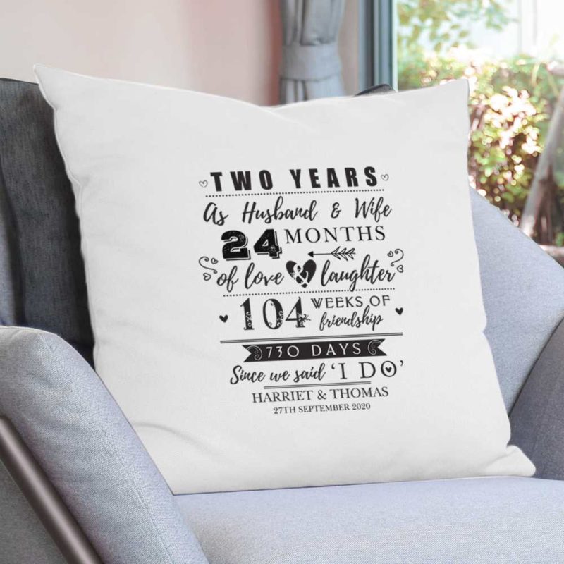 Personalised '2nd Anniversary' Cushion Cover