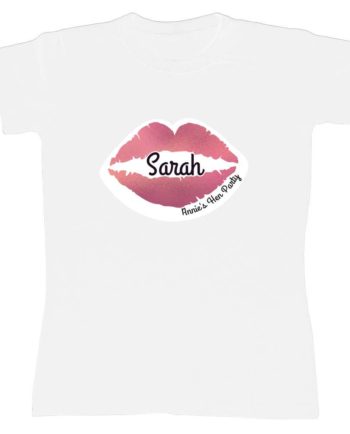 Personalised Lips Hen Party White T-Shirt