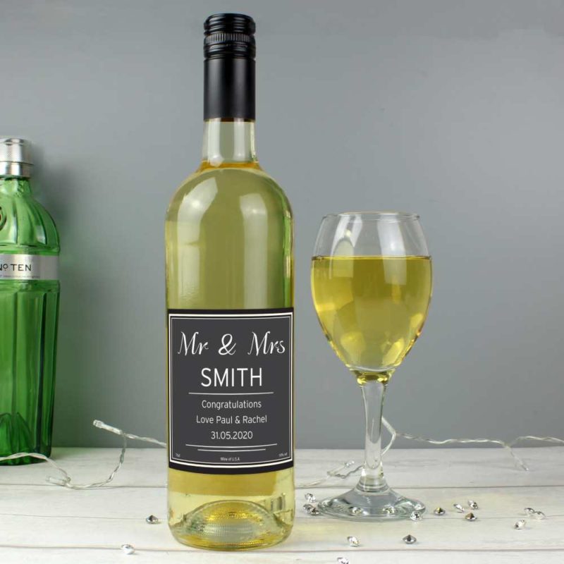 Personalised White Wine Bottle