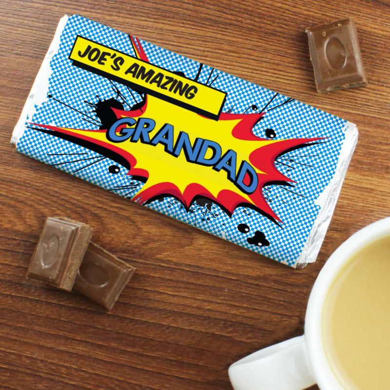Personalised Superhero Comic Book Chocolate Bar