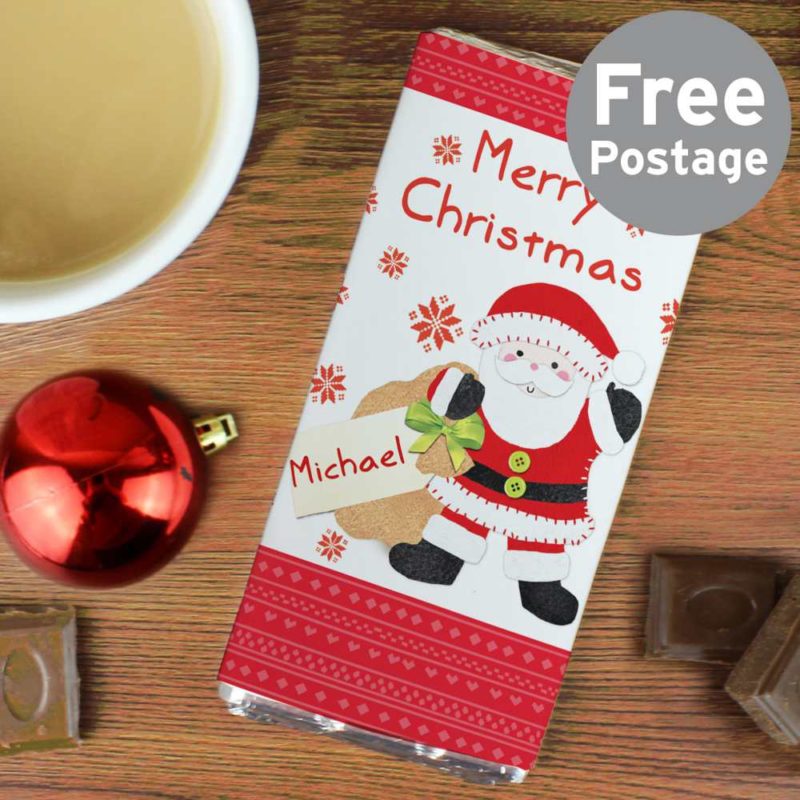 Personalised 'Message From Santa' Milk Chocolate Bar