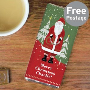 Personalised Father Christmas Milk Chocolate Bar