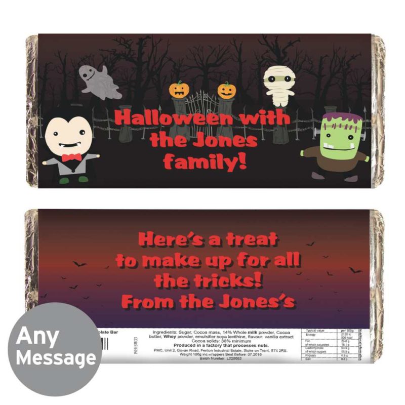 Personalised 'Spooky' Halloween Milk Chocolate Bar