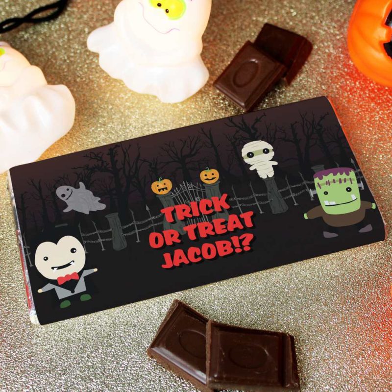 Personalised 'Spooky' Halloween Milk Chocolate Bar