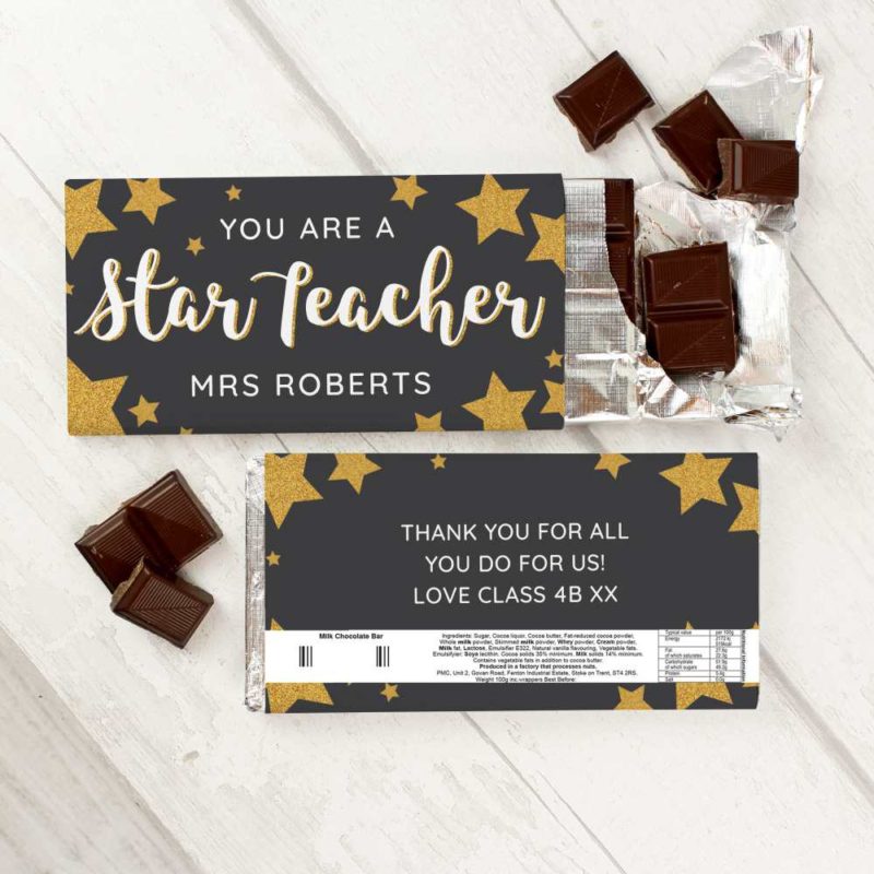 Personalised 'You Are A Star Teacher' Milk Chocolate Bar