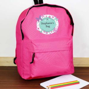 Personalised Butterfly Hot Pink Backpack