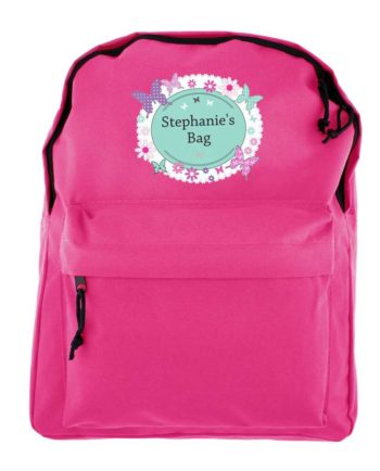 Personalised Butterfly Hot Pink Backpack