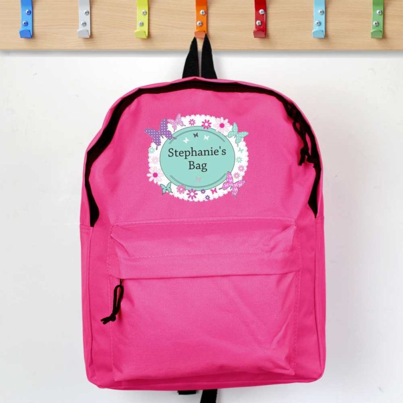 Personalised Butterfly Hot Pink Backpack