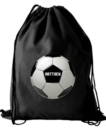Personalised Football Black P.E Kit Bag