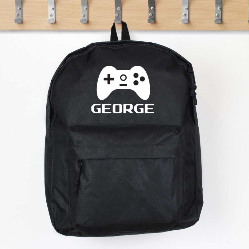 Personalised Gaming Controller Black Backpack
