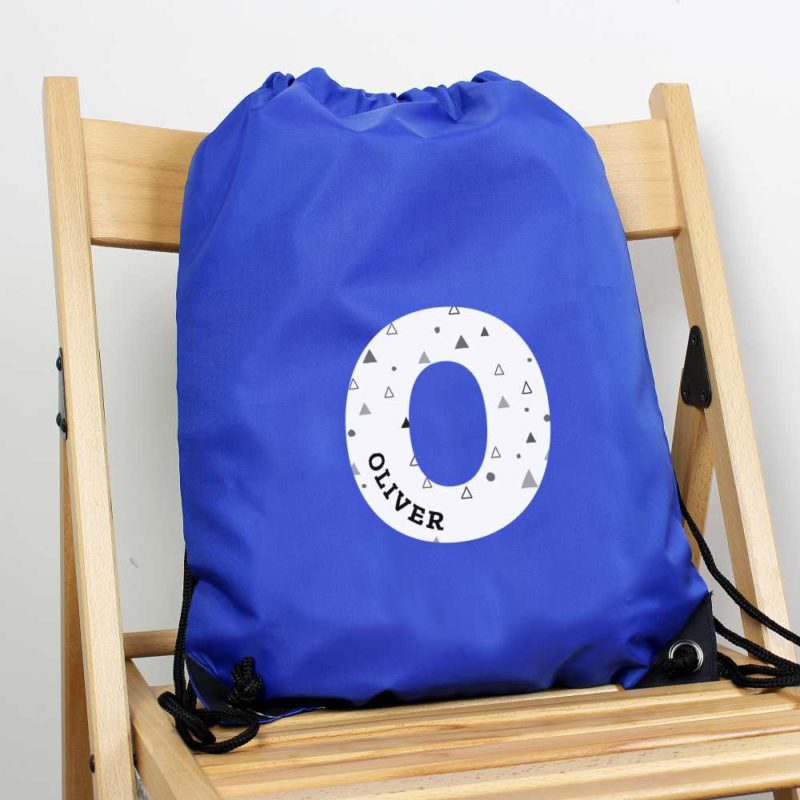 Personalised Initial Blue P.E Kit Bag