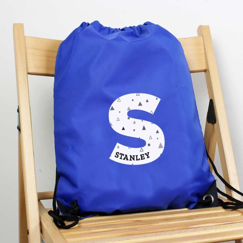 Personalised Initial Blue P.E Kit Bag