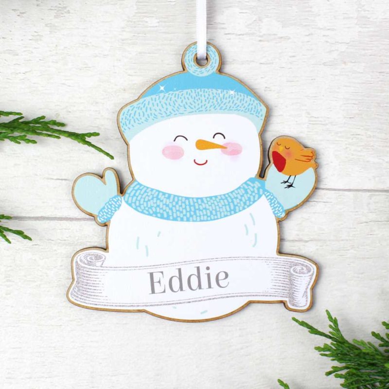 Personalised Christmas Character Wooden Hanging Decorations