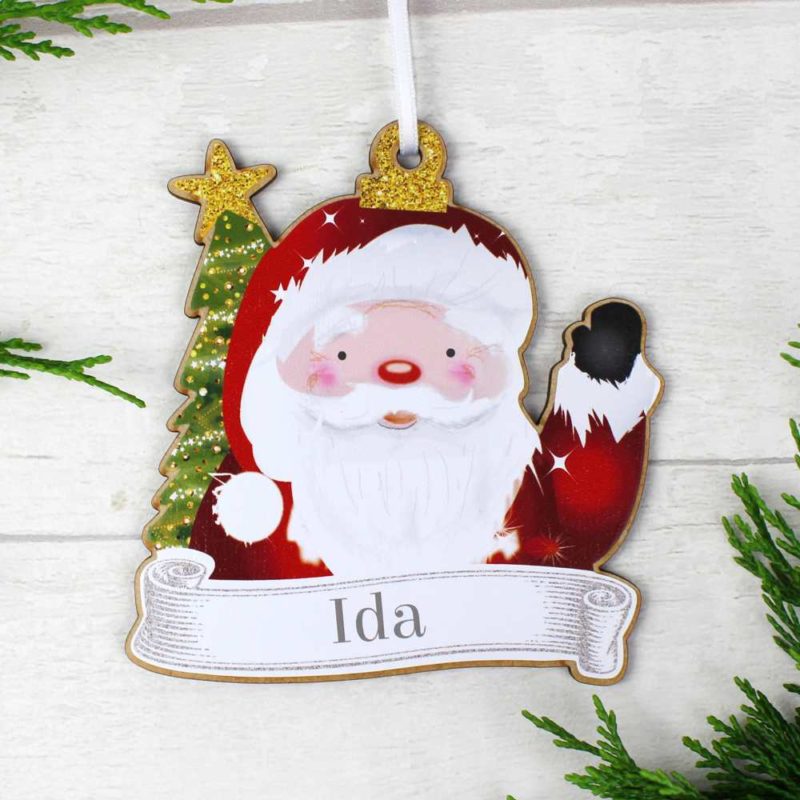 Personalised Christmas Character Wooden Hanging Decorations