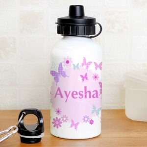 Personalised Butterflies and Flowers Drinks Bottle
