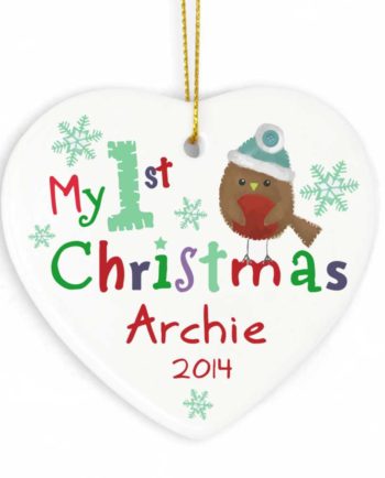Personalised Baby's 'My 1st' Christmas Ceramic Heart