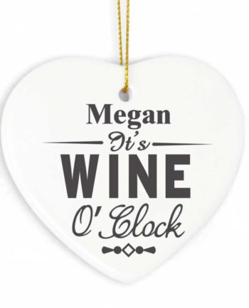 Personalised Wine O'Clock Ceramic Heart