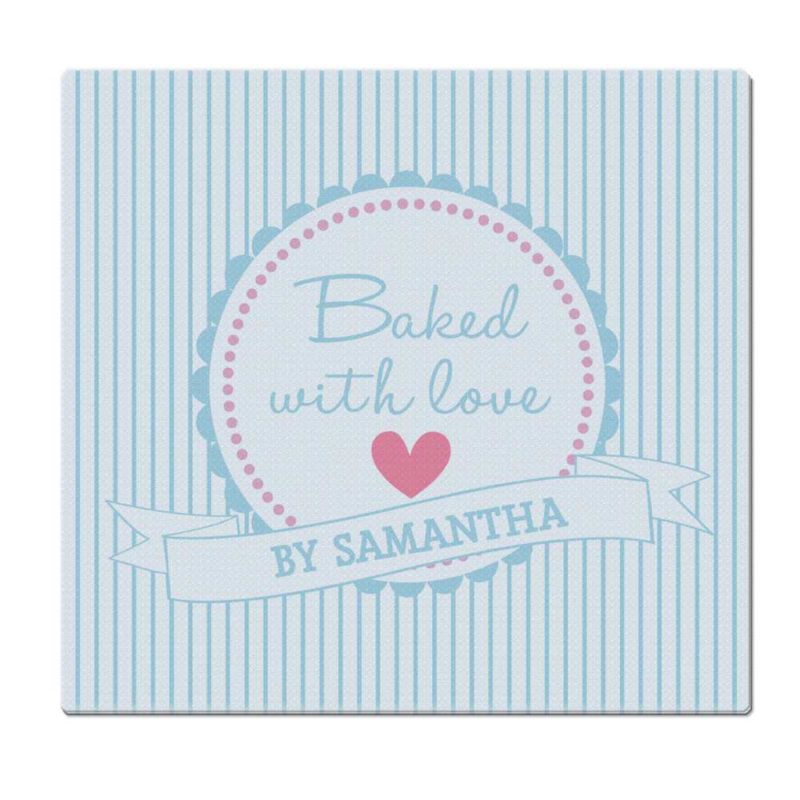 Personalised 'Baked With Love' Glass Chopping Board