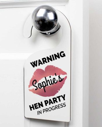 Personalised Lips Hen Party Door Hanger