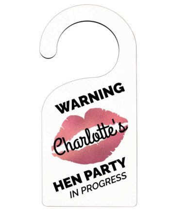 Personalised Lips Hen Party Door Hanger